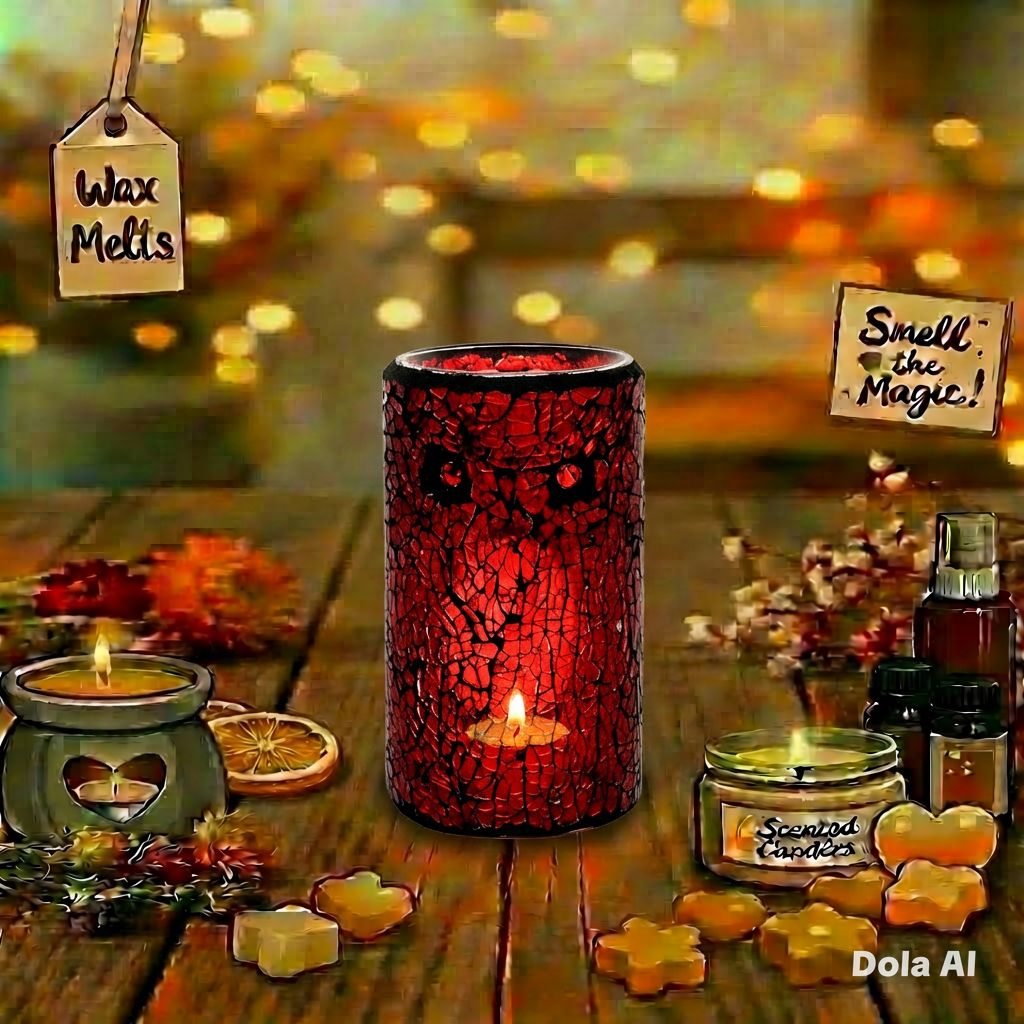 Red Crackle Wax Burner
